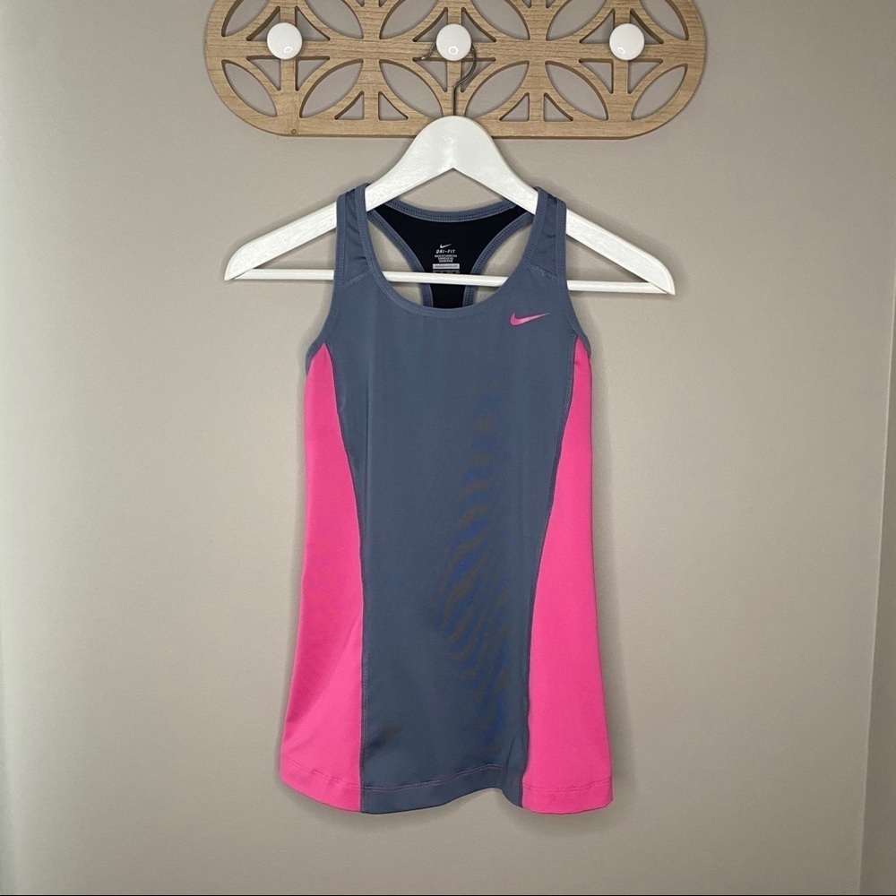 Nike Dri-Fit Work Out Tank Top Pink/Gray Sz XS